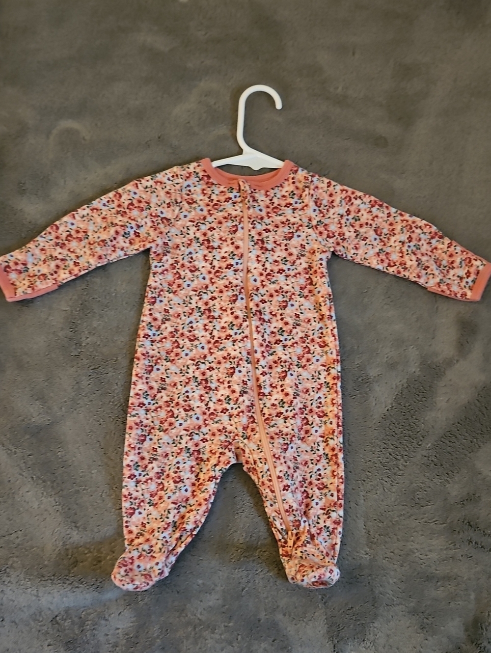 wonder nation Pink Floral Footed Baby One-Piece